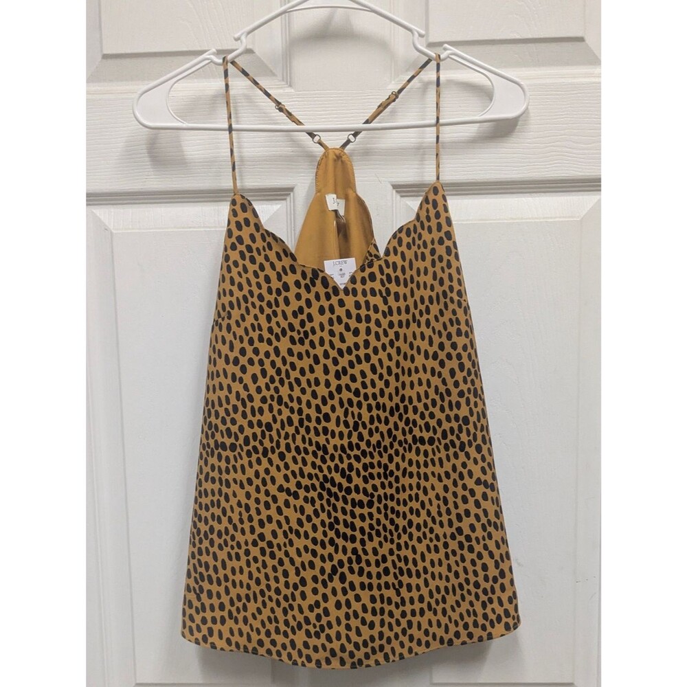  NWT J.Crew Animal Print Scalloped Cami Top sz O
